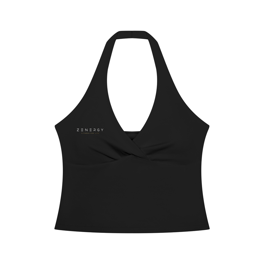 ZENERGY Sculpt Cross-Over Halter Crop Top