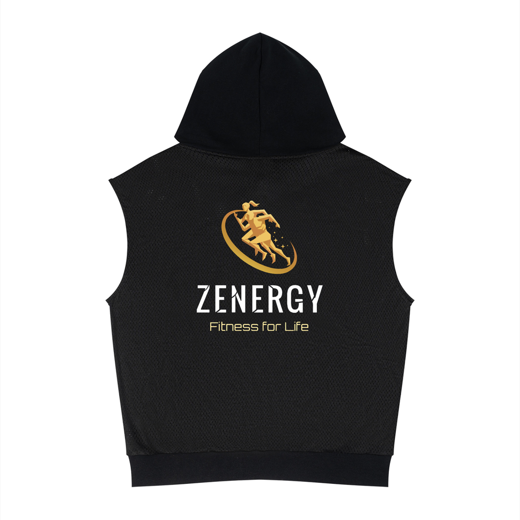 ZENERGY Unisex  Panel Mesh Performance Sleeveless Hoodie