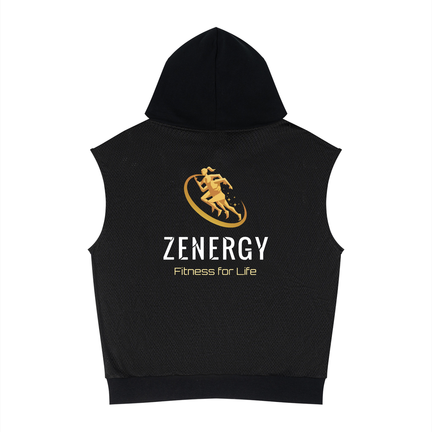 ZENERGY Unisex  Panel Mesh Performance Sleeveless Hoodie