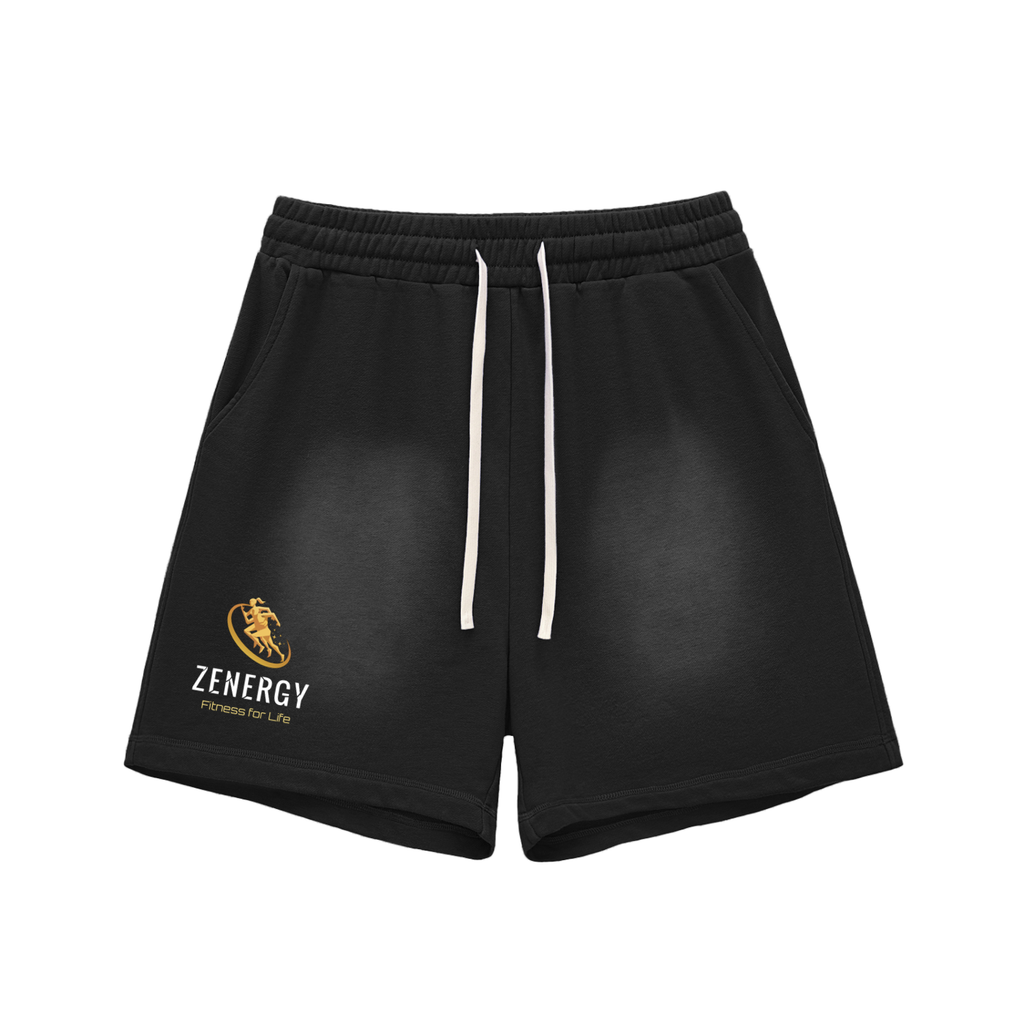 ZENERGY Sun Fade Raw Edge Cotton Shorts
