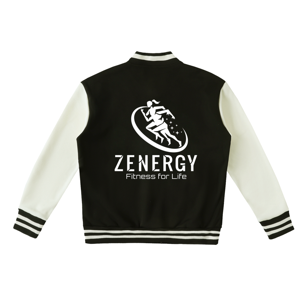 ZENERGY Signature Two-Tone Fleeced Varsity Jacket