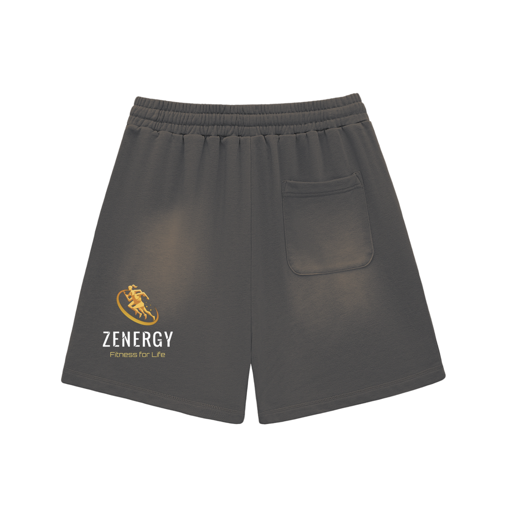 ZENERGY Sun Fade Raw Edge Cotton Shorts