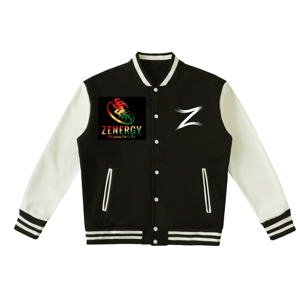 ZENERGY Two-Tone Fleeced Varsity Jacket