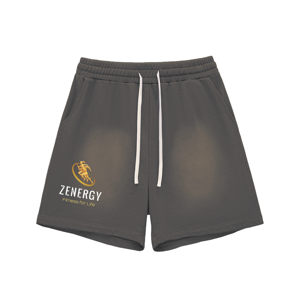 ZENERGY Sun Fade Raw Edge Cotton Shorts