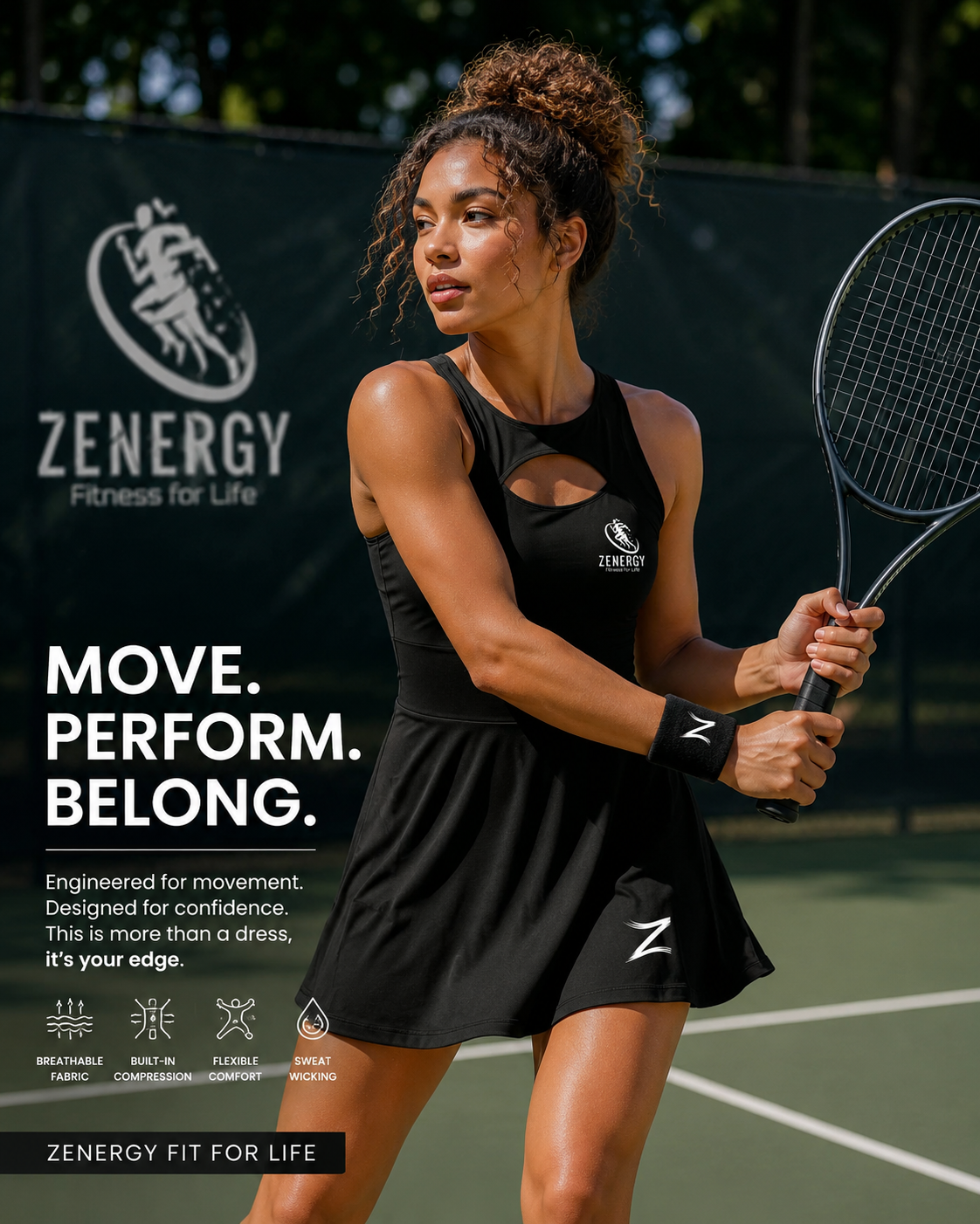 ZENERGY Elite Open-Back Tennis Dress