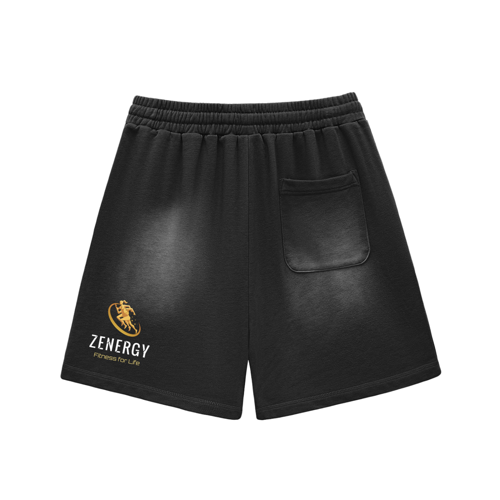 ZENERGY Sun Fade Raw Edge Cotton Shorts