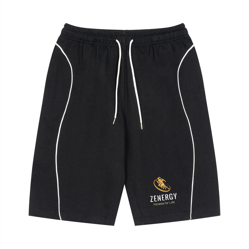 ZENERGY Unisex Piping Drawstring Cotton Shorts