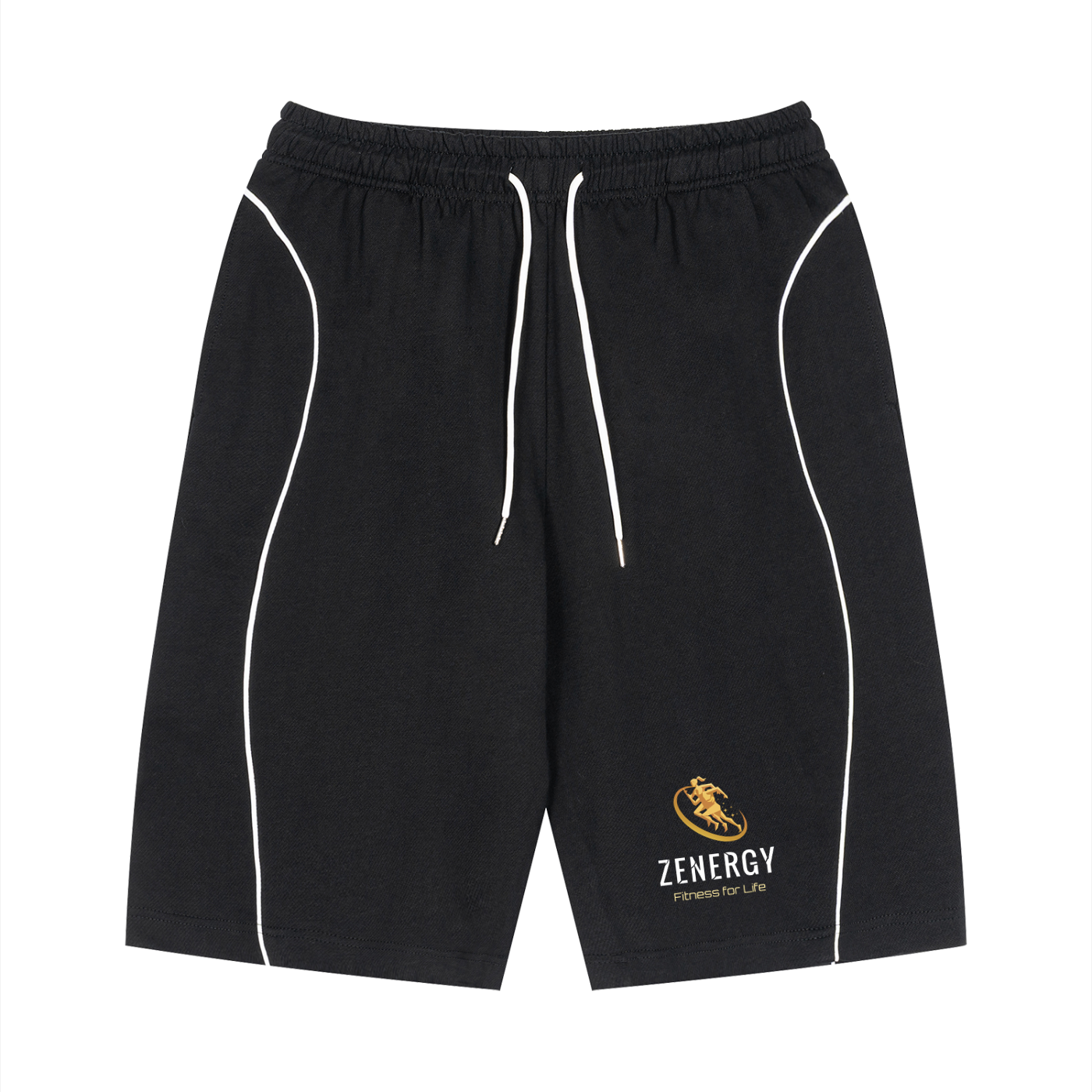 ZENERGY Unisex Piping Drawstring Cotton Shorts