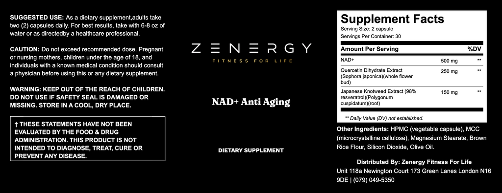NAD + Anti Aging - 60 capsule count