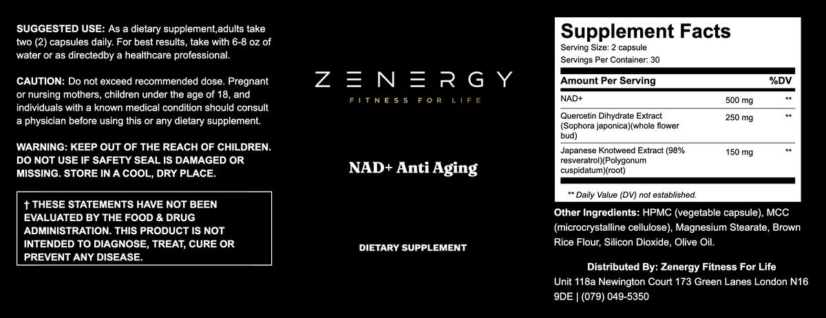 NAD + Anti Aging - 60 capsule count